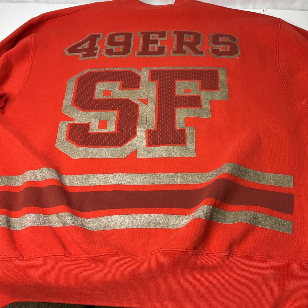 Vintage San Francisco 49ers Sweatshirt 90s Salem Sportswear Double Sided XL USA - Picture 3 of 9